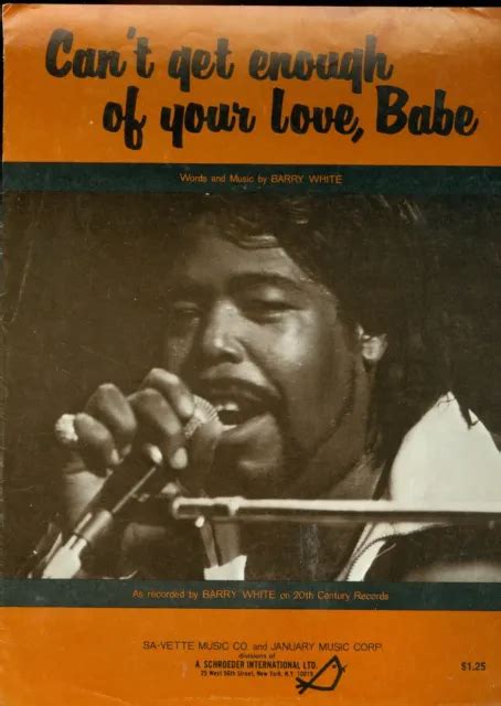 barry white andcan t get enough of your love babe sheet music 15 99 picclick