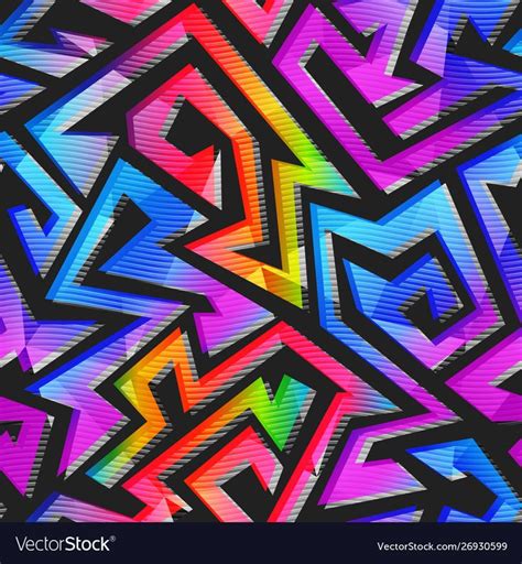 Graffiti Geometric Pattern Vector Image On Vectorstock In 2020