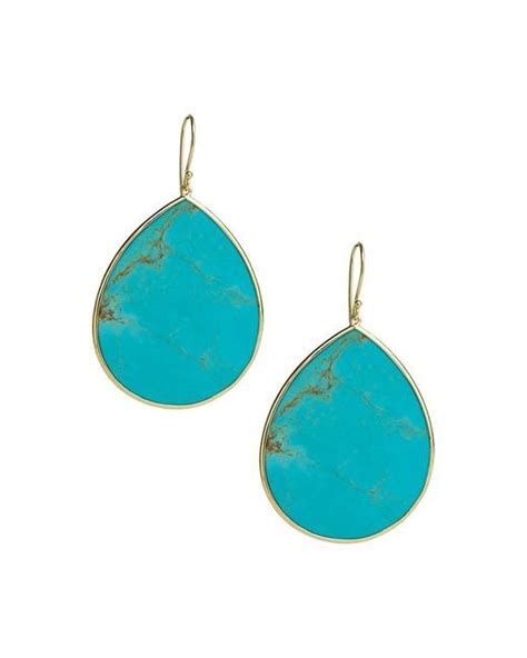 Ippolita Turquoise 18k Gold Large Teardrop Earrings In Blue Lyst