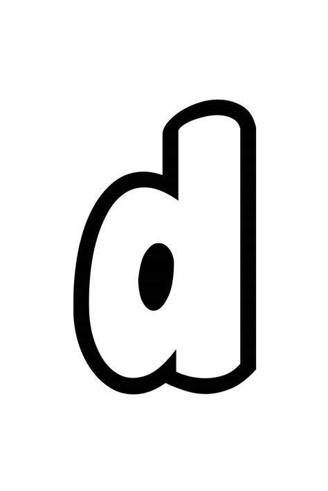 Free Printable Lowercase D Bubble Letter Stencil Freebie Finding Mom