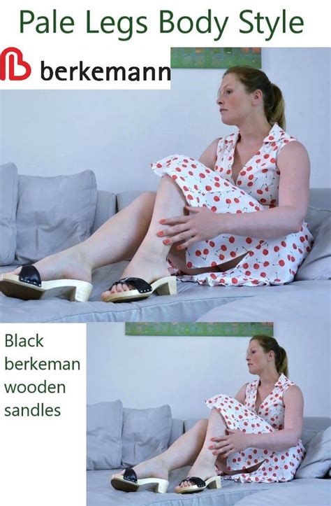Peggy Is Wearing A Pair Of Black Berkemann Sandles Caanta Pale Legs Wooden Sandals Dr