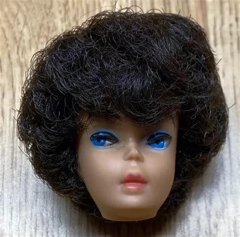 VINTAGE S BLACK BRUNETTE Hair Bubblecut BARBIE DOLL Head Only PicClick