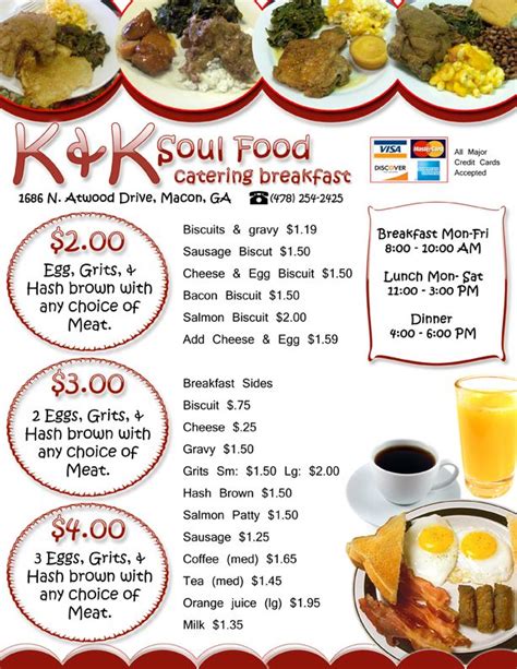1 location in 1 state; Soul Food Menu | Soul Food Catering and Breakfast | food ...