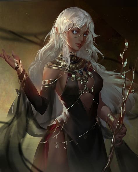 Pin By Mysyfybooks On Sorcerers Wizards And Scribes White Hair Dark Skin Female Elf White Hair