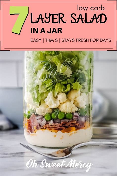 7 Layer Salad In A Jar Low Carb Thm S Oh Sweet Mercy