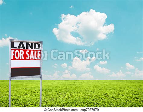 Stock Photographs Of Land For Sale Sign On Empty Green Field Land For