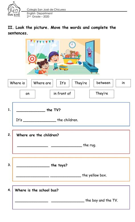 It's a good idea to get the higher kids to make some sentences too. House and Prepositions interactive worksheet