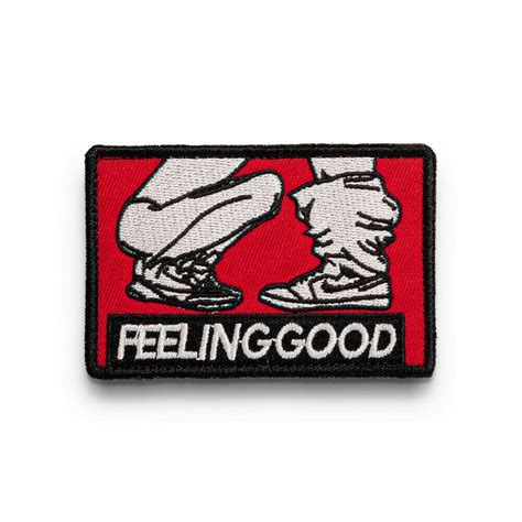 1 Feel Good Embroidered Hook And Loop Patch Velcro Fabric Sticker Badge