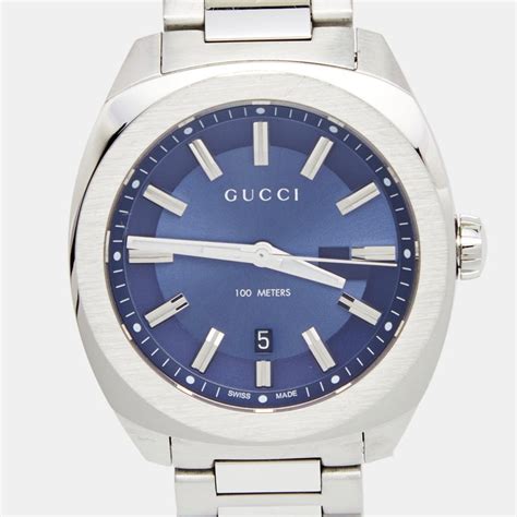 Gucci Blue Stainless Steel Gg2570 Series Ya142303 Mens Wristwatch 40