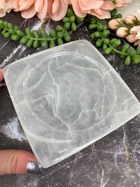 Beautiful Selenite Charging Plates With A Indented Center So Your