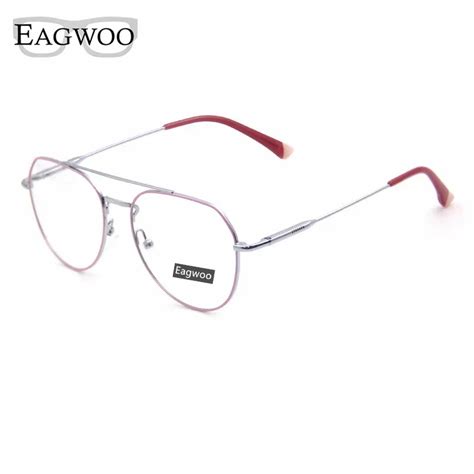 metal eyeglasses designed full rim spectacle vintage style fashion double bridge spring temple