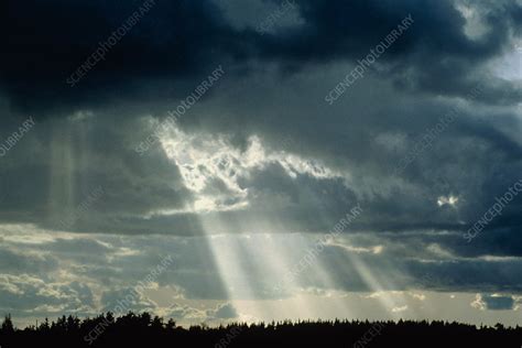 Suns Rays Breaking Through Clouds Stock Image E1200362 Science