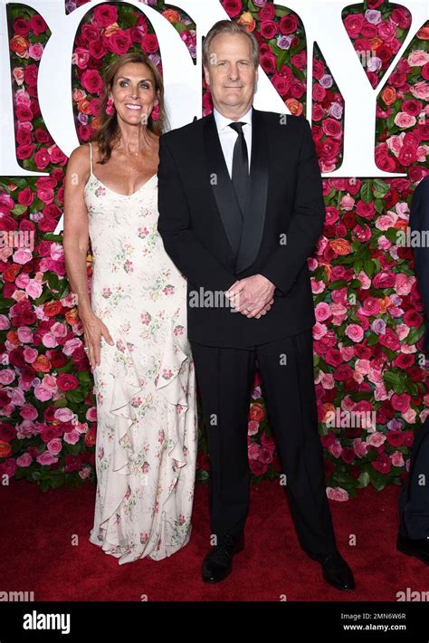 Kathleen Rosemary Treado Left And Jeff Daniels Arrive At The 72nd Annual Tony Awards At Radio