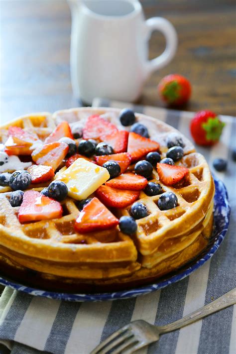 Fluffy Belgian Waffles The Comfort Of Cooking