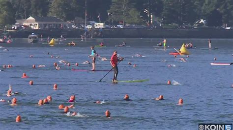 Swimmers Dive Into Columbia For Annual Cross Channel Swim Youtube