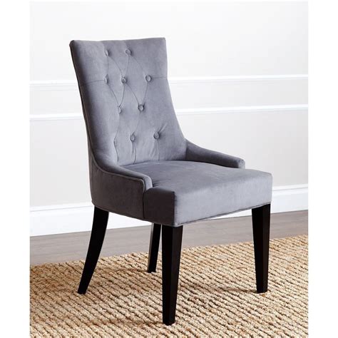 Abbyson Napa Grey Fabric Tufted Dining Chair Overstock 9958824