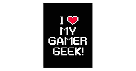 I Love My Gamer Geek Postcard