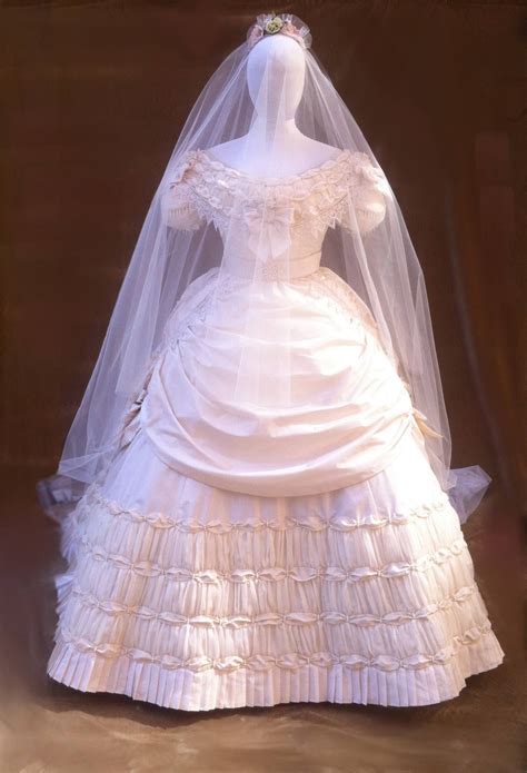 1860s Wedding Dress Ball Gown Victorian Dress Ball Gowns Victorian