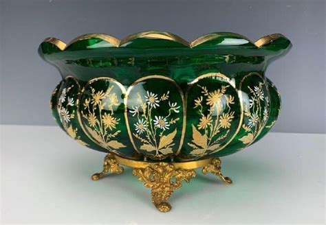 Sold Price 19th C Enameled And Gilt Moser Glass With Ormolu Base Invalid Date Pdt