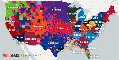 Map Of Nfl Fandom I Love The Random Spots Of Baby Blue All Over Beyond