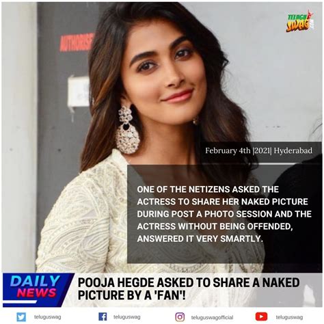 Pooja Hegde Asked To Share A Naked Picture By A Fan Telugu Swag