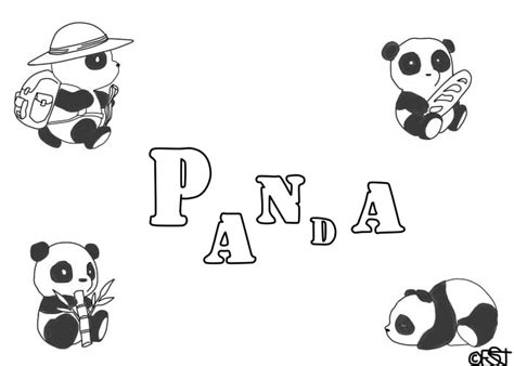 Panda Lineart By Usagitail On Deviantart