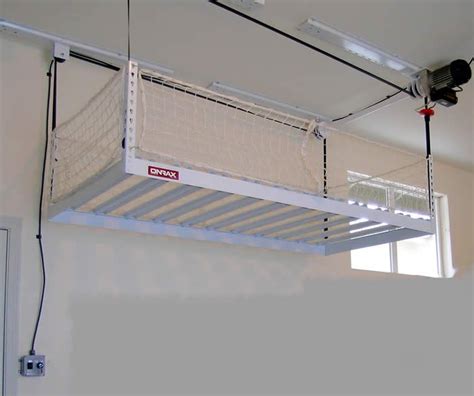I wanted to create a diy garage storage shelf design that was low cost, required minimal cutting, sturdy, safe, and could be put up in an afternoon. Motorized Storage - Garage Storage Lift, No Ladder ...