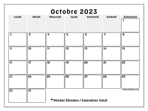 Calendrier Octobre 2023 44 Michel Zbinden Fr