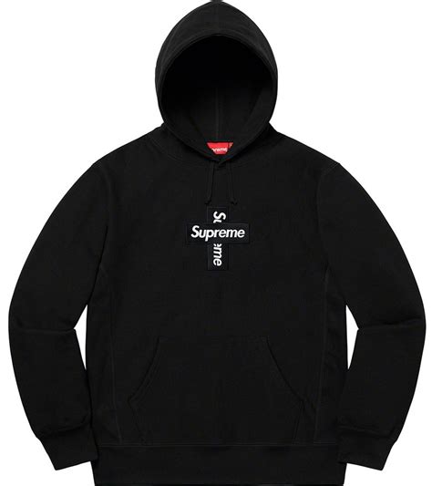 Supreme Cross Box Logo Hooded Sweatshirt Black Novelship