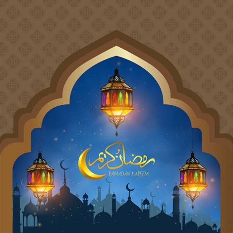 Premium Vector Ramadan Kareem Or Eid Mubarak Greeting Card