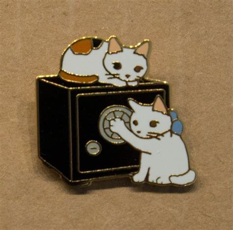 Kitty Kitty Kitty Safe Cracking Cats Enamel Pins For Your Back Pack