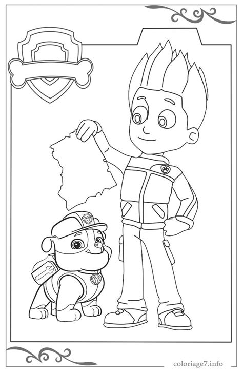 Ce petit garçon est toujours gentil et propose souvent son aide afin de contribuer dans sa ville de la grande vallée. PAW Patrol : La Pat' Patrouille dessin a imprimer et dessin a colorier gratuit