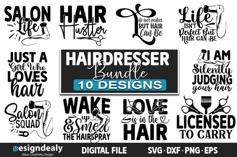 Hairdresser SVG Bundle Designs Graphic By Designdealy Creative Fabrica