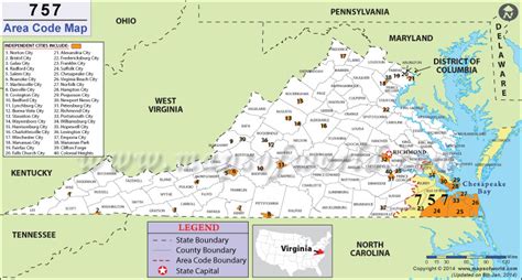 757 Area Code Map Where Is 757 Area Code In Virginia