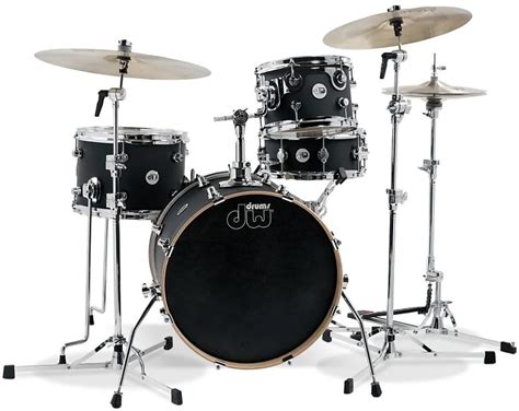 Dw Design Series Mini Pro 4pc Drum Kit Satin Black Reverb
