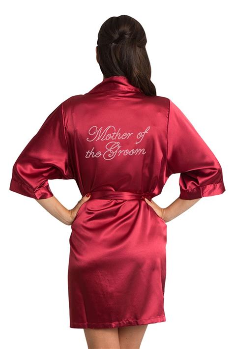 Rhinestone Mother Of The Groom Satin Robe Available In 25 Robe Colors Satin Kimono Robe