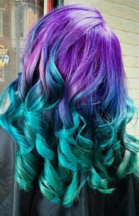 Purple To Green Ombre Hairstyle Hair Colors Ideas
