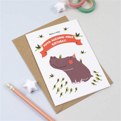 Hippo Birthday Greeting Card By The Little Matters