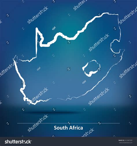 Doodle Map South Africa Vector Illustration Stock Vector Royalty Free