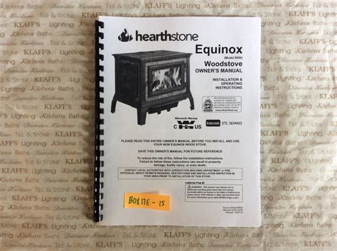 Hearthstone Equinox 8000 Woodstove Operation Owners Manual Ebay