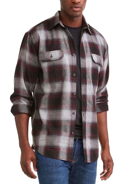 Mens Long Sleeve Flannel Shirt Up To 5xl