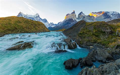 Река в национальном парке Торрес дель Пайне Чили обои для рабочего стола картинки фото
