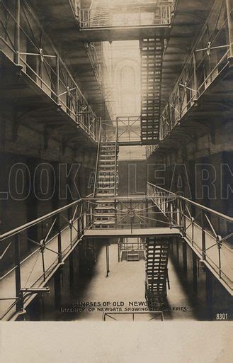 Interior Of Old Newgate Gaol London Showing The Galleries Stock Image