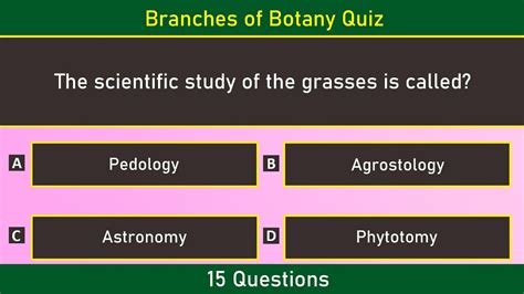 Branches Of Botany Quiz 15 Important Questions General Science Quiz