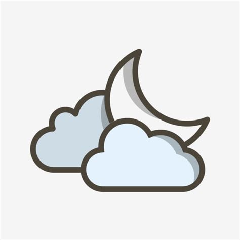 Moon And Clouds Clipart Transparent Png Hd Vector Cloud And Moon Icon