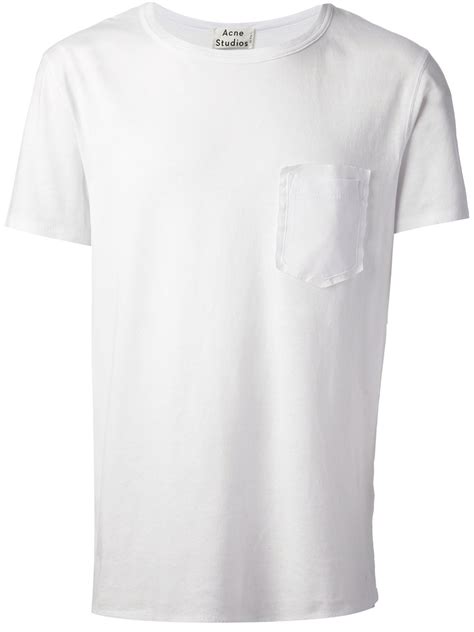 Lyst Acne Studios Patch Pocket T Shirt In White For Men