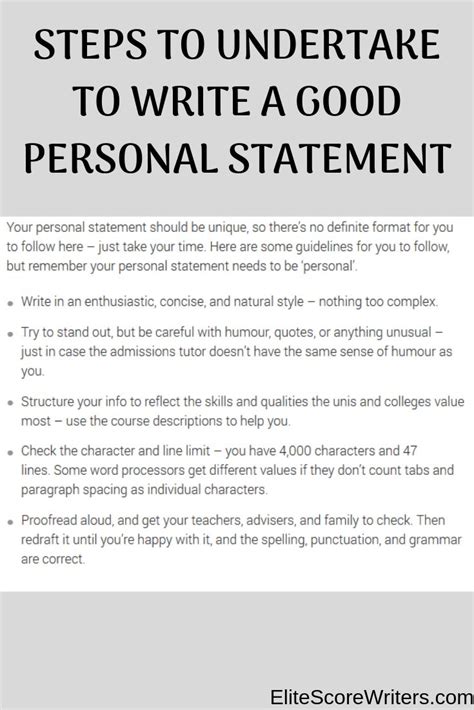 How To Write A Good Personal Statement For A Job Coverletterpedia