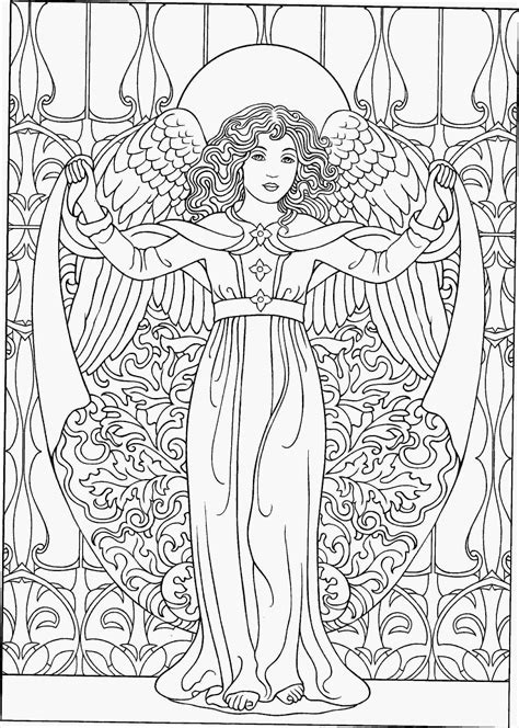 Coloring Pictures Of Angels Beautiful Angel Coloring Page Adult
