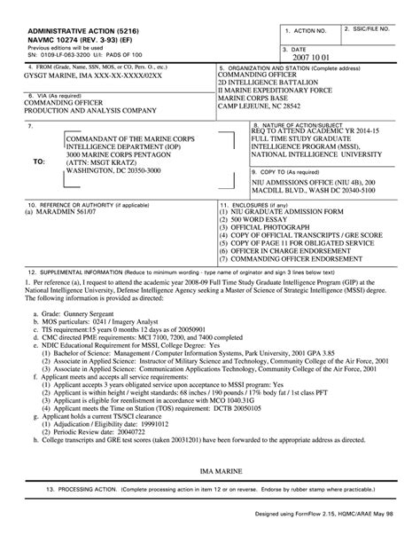 1993 Form Navmc 10274 Fill Online Printable Fillable Blank Pdffiller