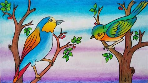Cara Menggambar Dan Mewarnai Burung Cara Menggambar Burung Yang